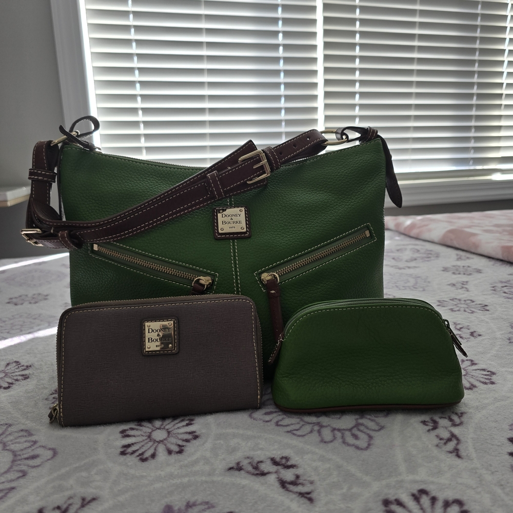 Dooney & Bourke Green and Gray Women's Bag Set